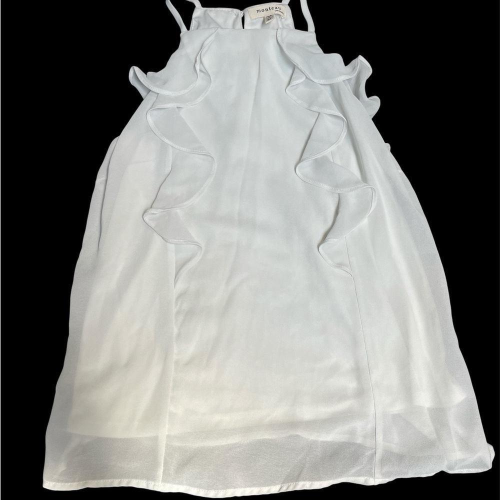 Monteau White Ruffle Tank Top - Picture 3 of 6